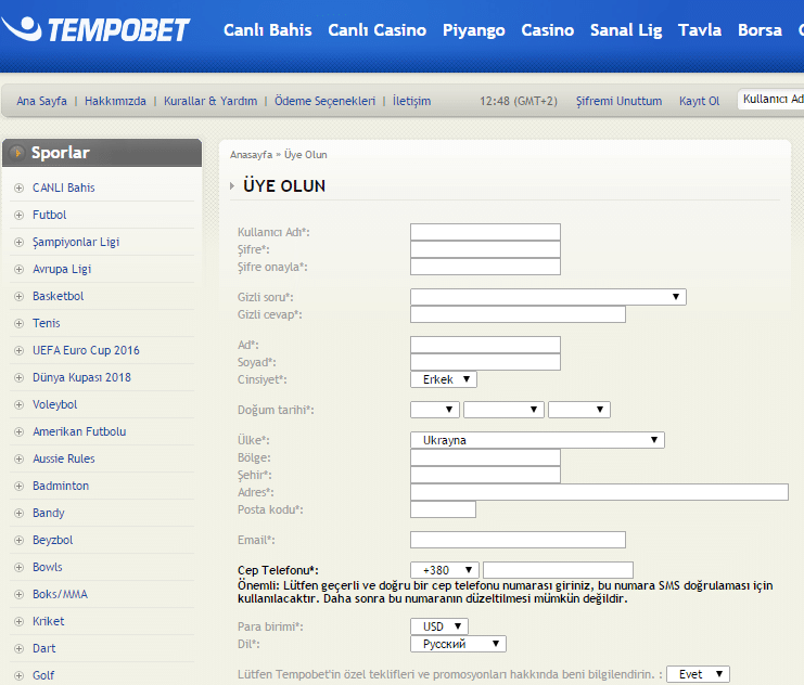 tempobet kayit islemleri