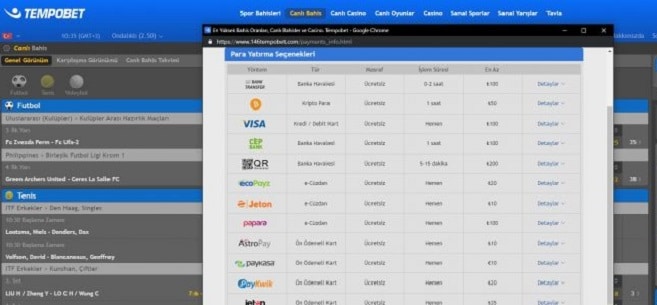 tempobet para yatirma yontemleri